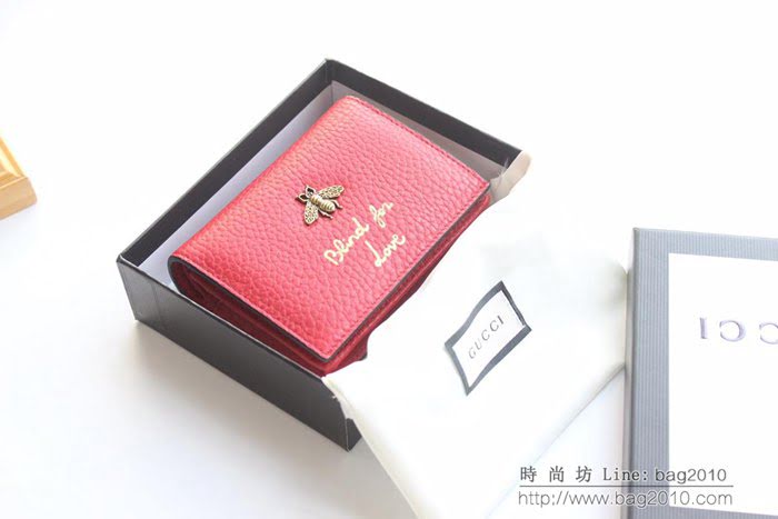 GUCCI古馳 錢包 實物拍攝 原廠材料 女款翻蓋短錢包 460185   ydgq3255
